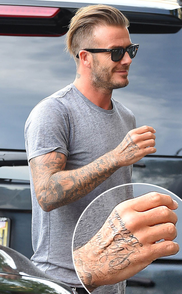 David Beckham Gets Jay Z Concert Lyric Tattooed on His Hand See the